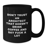 Load image into Gallery viewer, Funny Architect Coffee Mug Gifts from Friends for Graduation, &#39;Don&#39;t Trust An Architect That Doesn&#39;t Drink Coffee And Say F--k A Lot&#39;, Black Coffee Mug, Gifts for Architects - Additional
