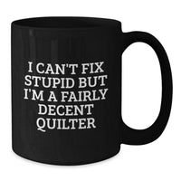 Load image into Gallery viewer, Quilter Gifts from Friends for Christmas Unique Black Coffee Mug - Additional
