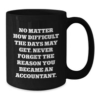 Load image into Gallery viewer, Accountant Unique Gifts for Men Funny Black Coffee Mug, Never Forget You Became an Accountant, Perfect for Coworkers and Family - Additional
