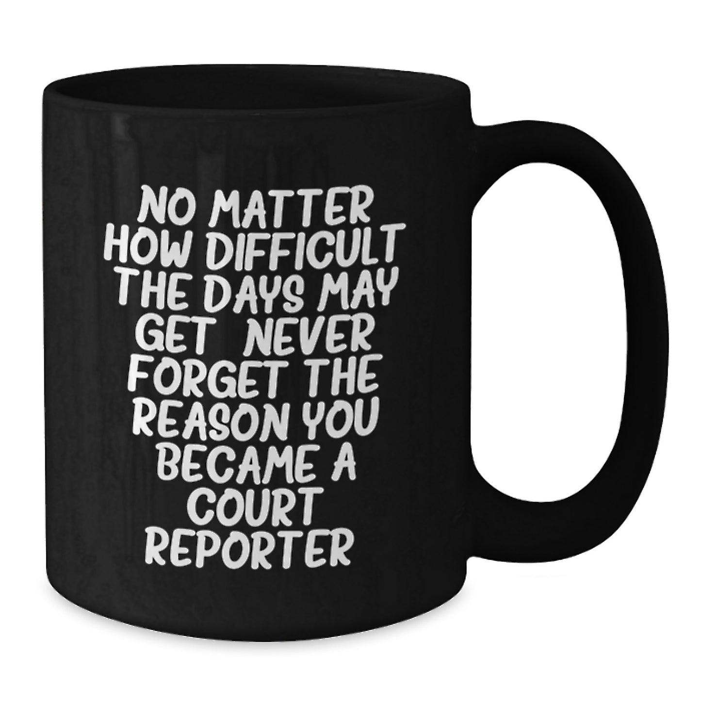 Court Reporter Inspirational Christmas Unique Gifts from Friends to Court Reporters, Black Coffee Mug, Never Forget the Reason - Additional
