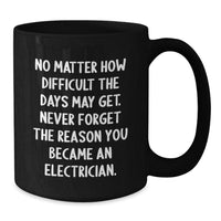 Load image into Gallery viewer, Funny Electrician Gifts from Men for Electrician Friends, Black Coffee Mug for Birthday Unique Gifts - Additional
