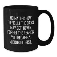 Load image into Gallery viewer, Inspirational Microbiologist Gifts, Funny Quote on Black Coffee Mug, Gifts from Friends for Graduation, Perfect for Microbiologist Men, Unique Microbiologist Gifts, 11oz or 15oz - Additional
