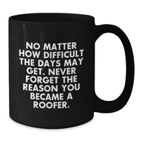 Load image into Gallery viewer, Inspiring Roofer Gifts for Men, Funny Black Coffee Mug, Gifts from Family and Friends, Unique Christmas Unique Gifts for Roofer Enthusiasts - Additional

