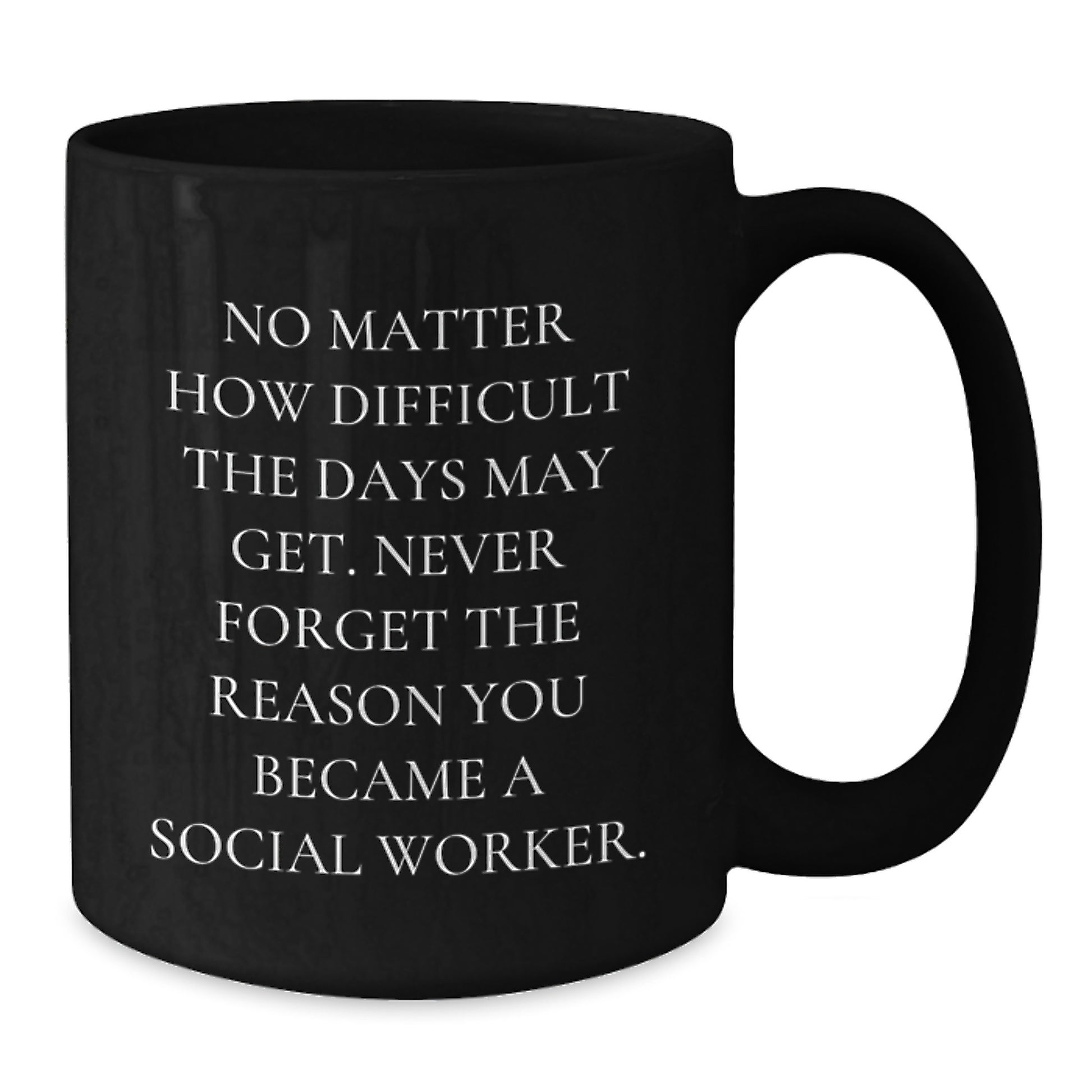 Funny Social Worker Gifts for Him, Birthday Unique Gifts Ideas from Friends, Inspirational Black Coffee Mug Quote Never Forget Why You Became a Social Worker - Additional