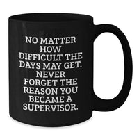 Load image into Gallery viewer, Funny Supervisor Gifts: Inspirational Quote Black Coffee Mug, Gifts from Friends, Gifts for Supervisor Birthday, Never Forget Your Reason - Additional
