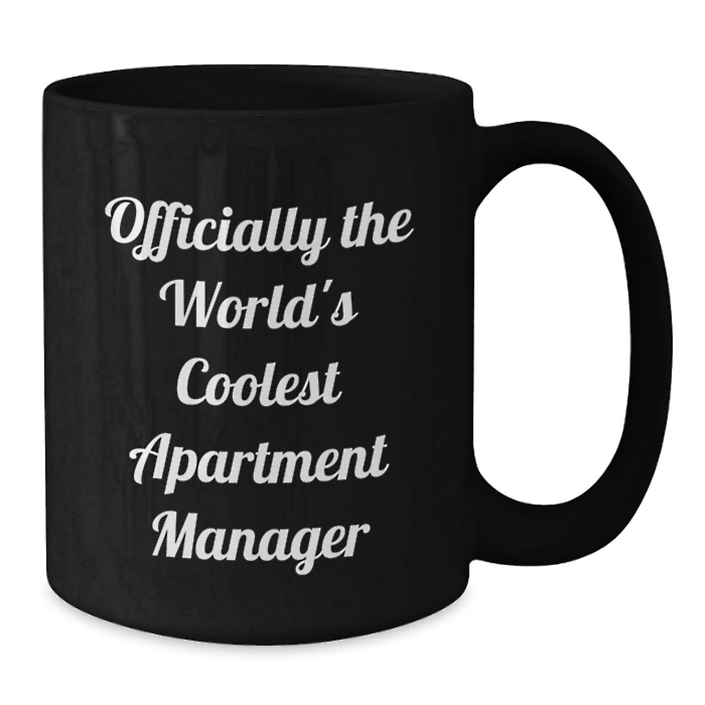 Funny Gifts for Apartment Managers - Officially The Worlds Coolest Apartment Manager Christmas Mug, Black Coffee Cup for Apartment Manager, Unique Gift Ideas - Additional