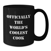 Load image into Gallery viewer, Funny World&#39;s Coolest Cook Black Coffee Mug Gifts for Him, Funny Quote, Christmas Unique Gifts, Men Gifts from Family, Friends Gifts, Unique Black Coffee Mug - Additional
