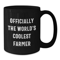 Load image into Gallery viewer, Funny Farmer Gifts for Men - Officially The World&#39;s Coolest Farmer Black Coffee Mug, Christmas Unique Presents from Friends - Additional
