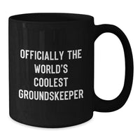 Load image into Gallery viewer, Funny groundskeeper Gifts from Friends for groundskeeper Men, &#39;Officially The World&#39;s Coolest groundskeeper&#39;, Black Coffee Mug - Additional

