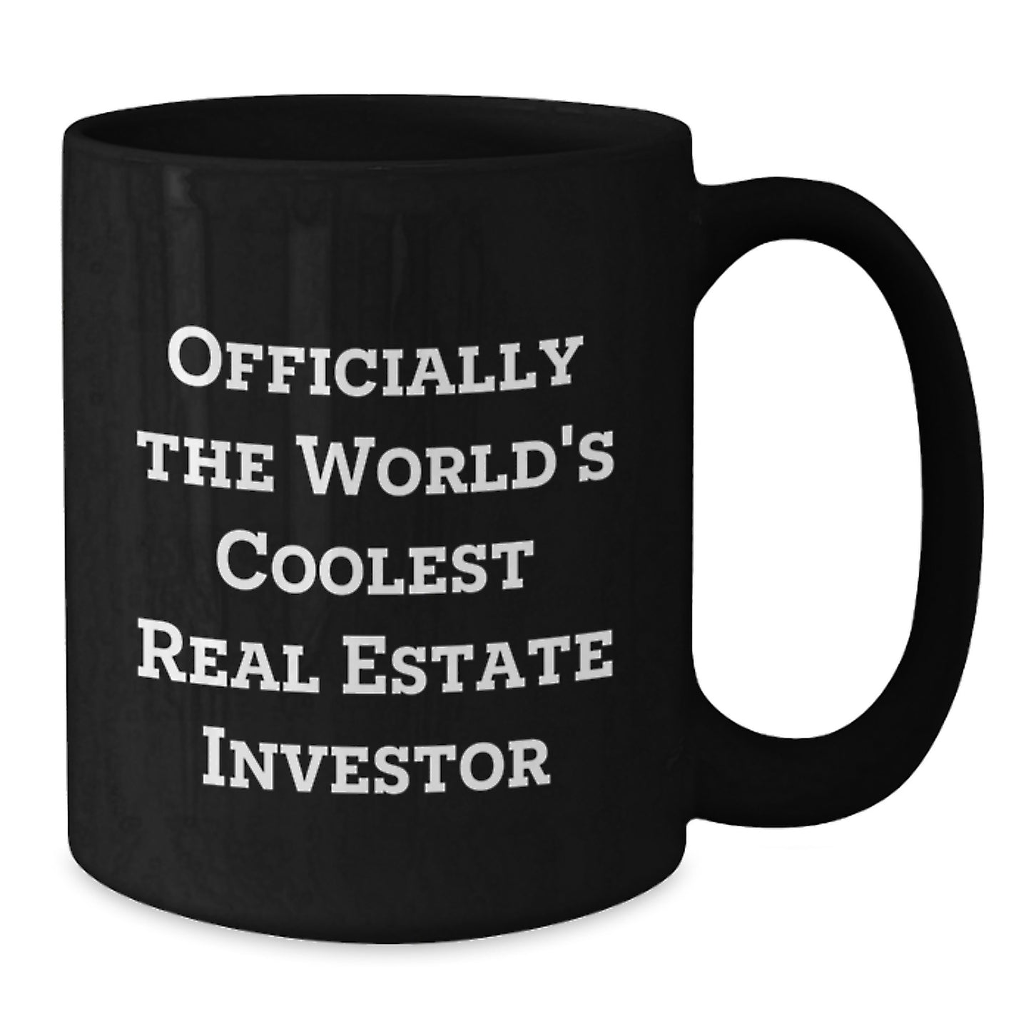 Funny Real Estate Investor Gifts from Men to Friends, Unique Christmas Memorable Presents for Real Estate Investor, Officially The World's Coolest Real Estate Investor Black Coffee Mug for Coworkers - Additional