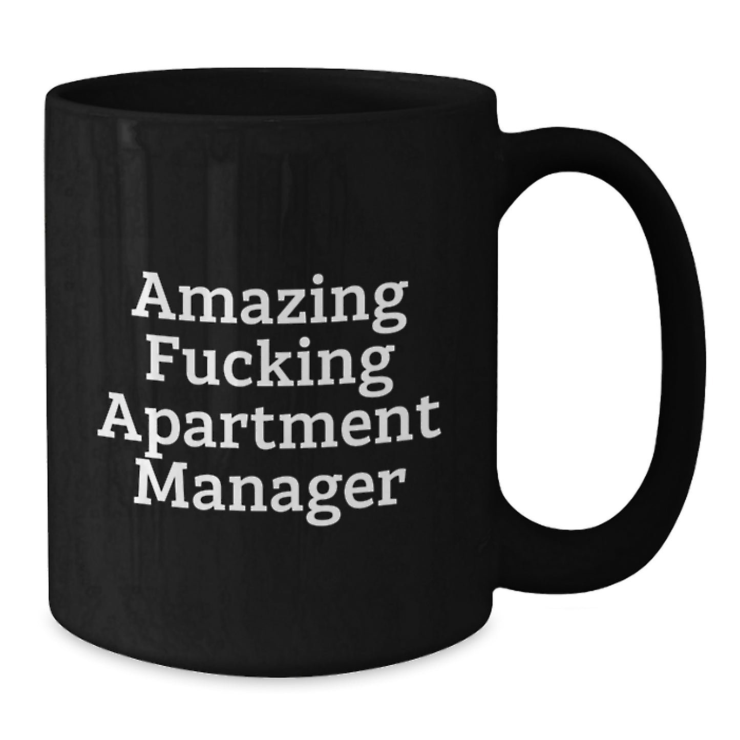 Funny Apartment Manager Gifts from Men for Women, Black Coffee Mug, 'Amazing F--king Apartment Manager' Quote, Valentine's Unique - Additional