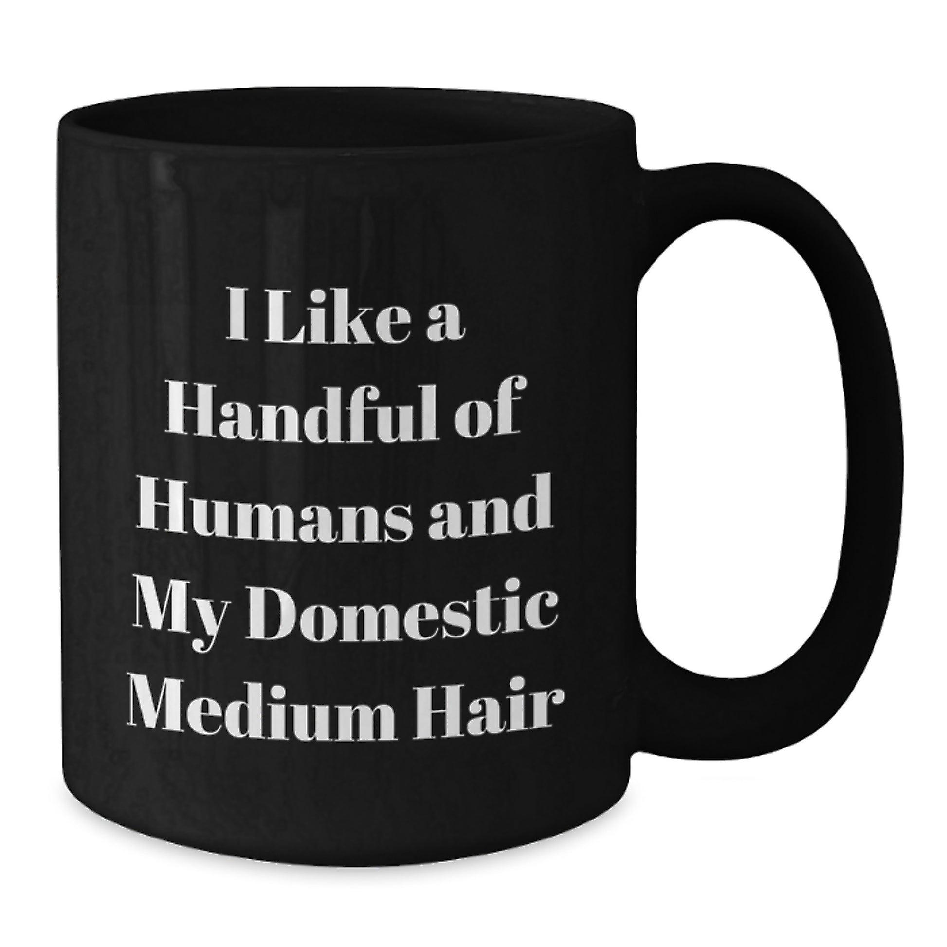Funny Domestic Medium Hair Cat Lover Gifts from Men to Friends on Mother's Day Unique Black Coffee Mug - Additional