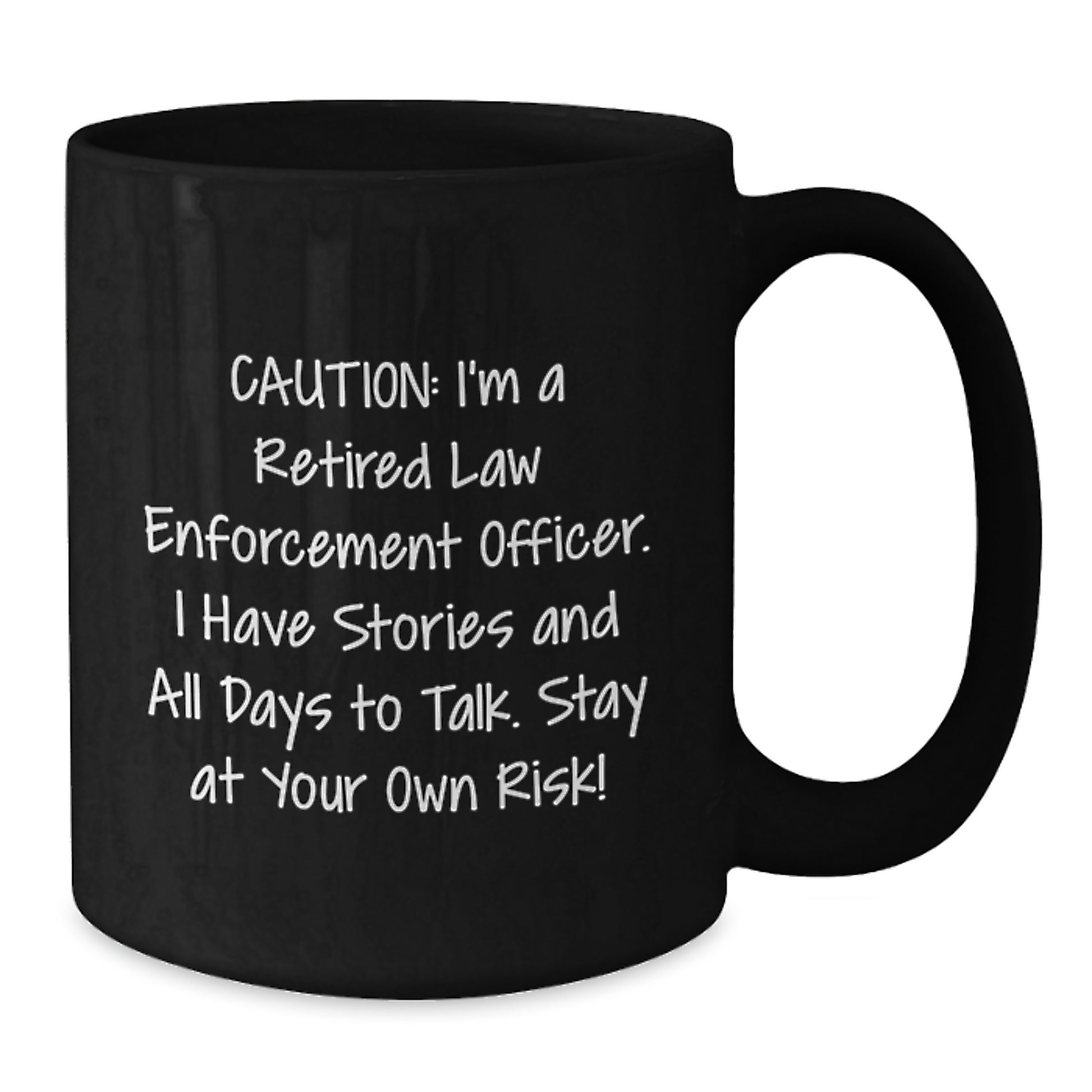 Law Enforcement Officer Keepsake Black Coffee Mug for Him Birthday Gift - Additional