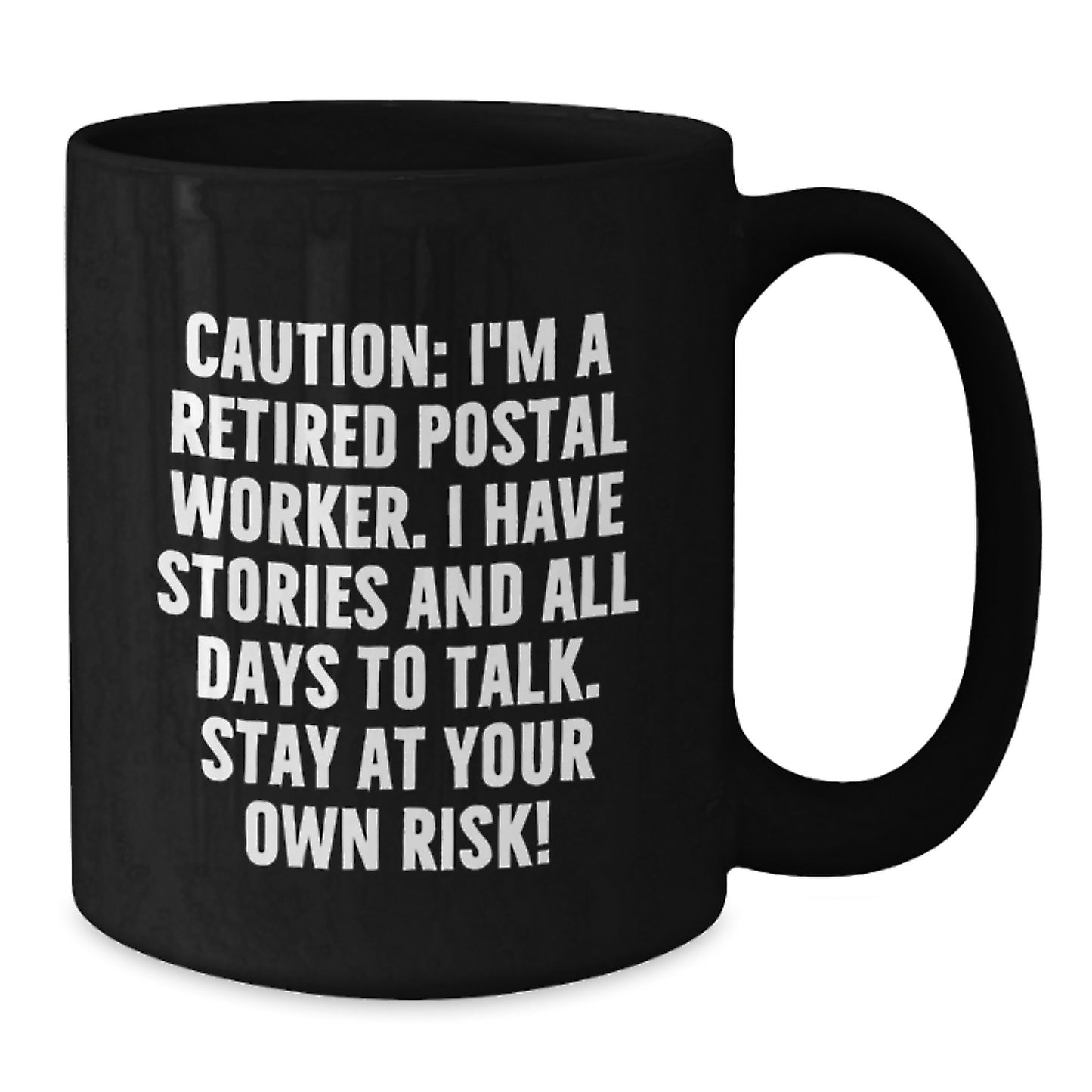 Funny Postal Worker Gifts for Men - Black Coffee Mug with Caution Quote, Graduation Unique Gifts, Gifts from Friends to Coworkers - Additional