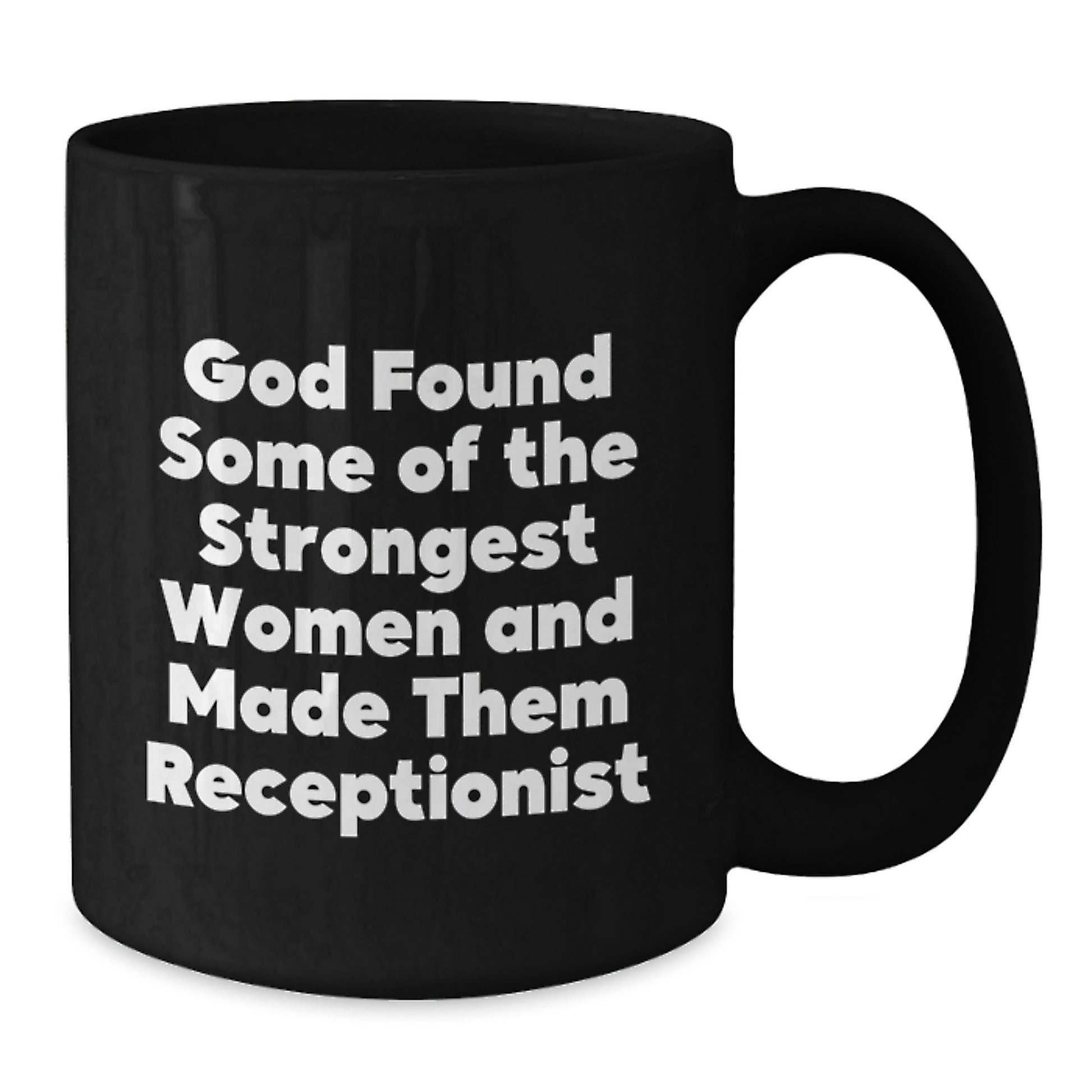 Funny Inspirational Gifts for Receptionist Women Graduation, Black Coffee Mug with Strength Quote, Unique Gifts from Friends Family - Additional