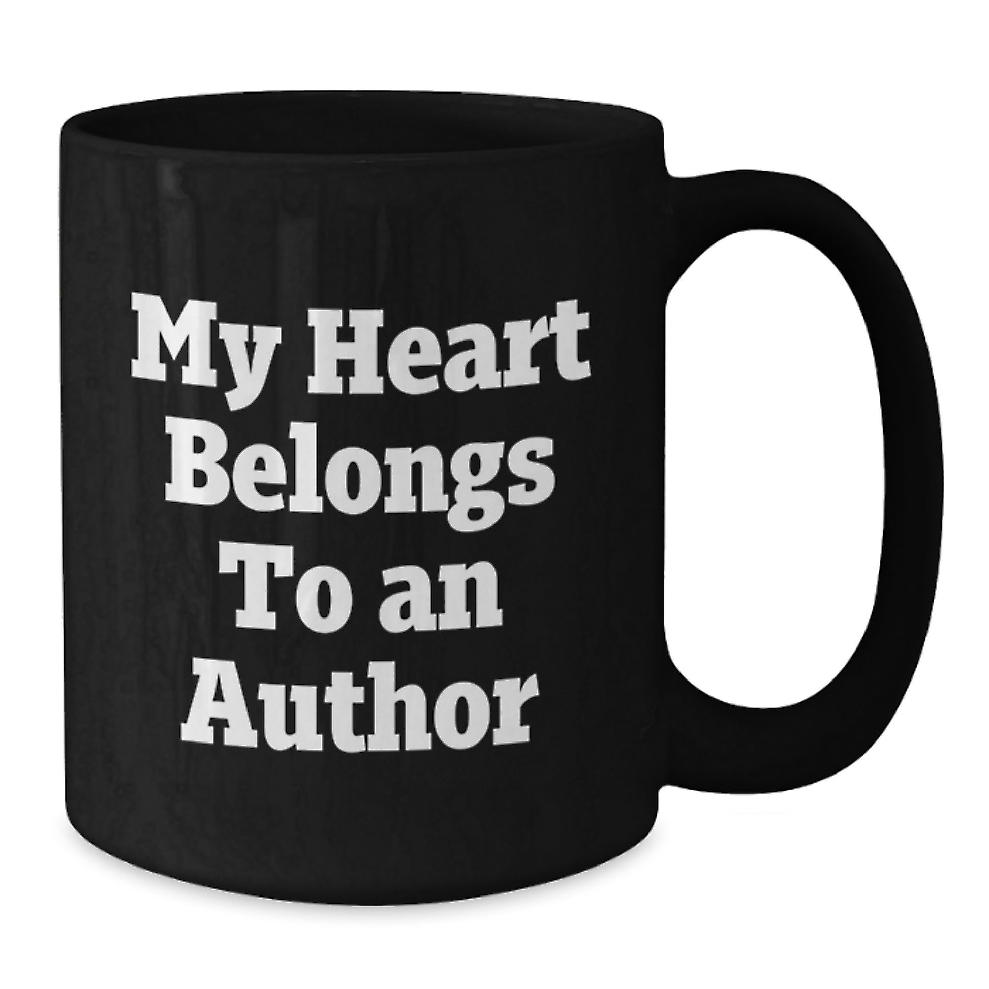 Funny Author Gifts from Friends to Graduation Unique Mugs with My Heart Belongs To An Author Quote - Additional