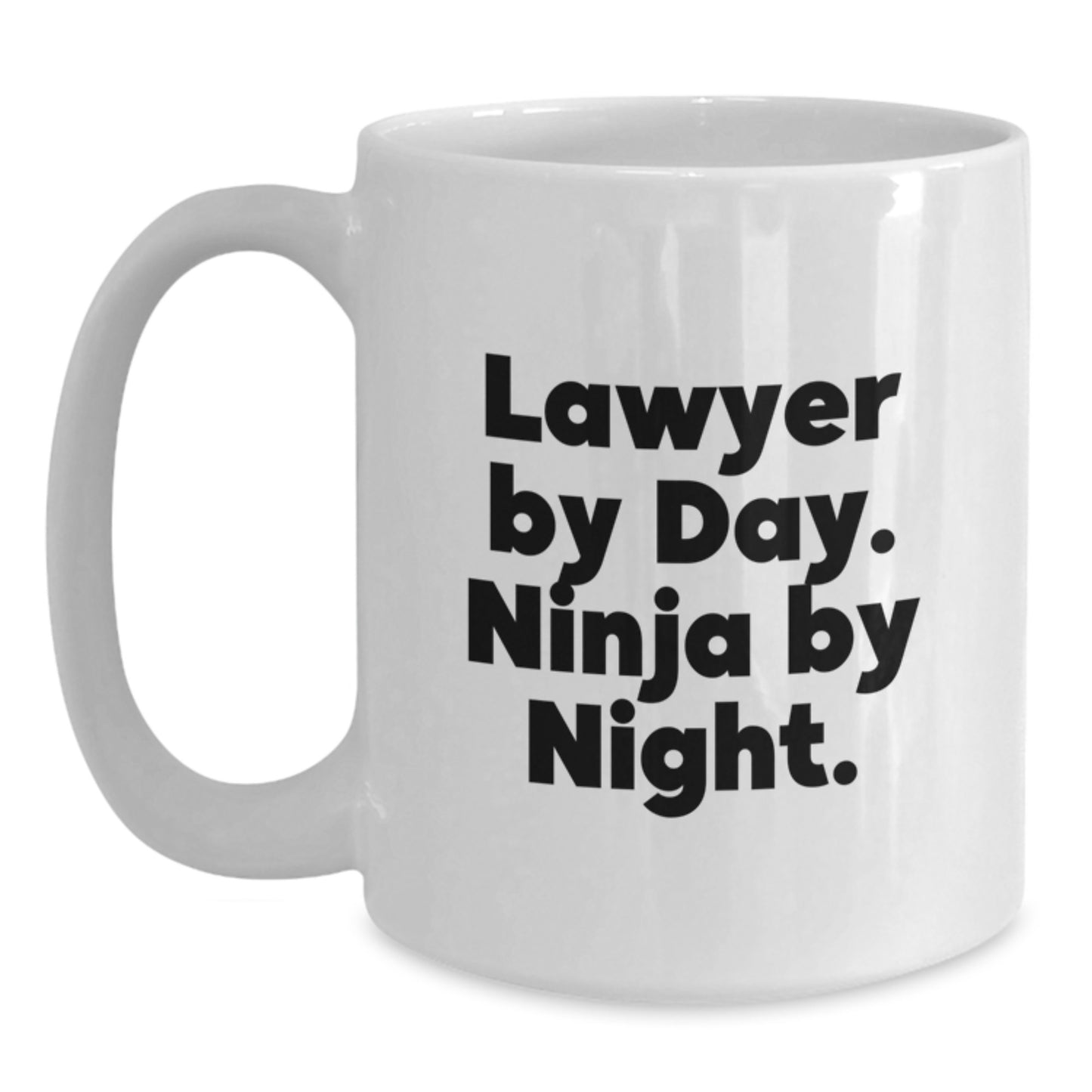 Funny Lawyer Graduation Gifts from Friends Men - 'Lawyer By Day. Ninja By Night.' White Coffee Mug - Main