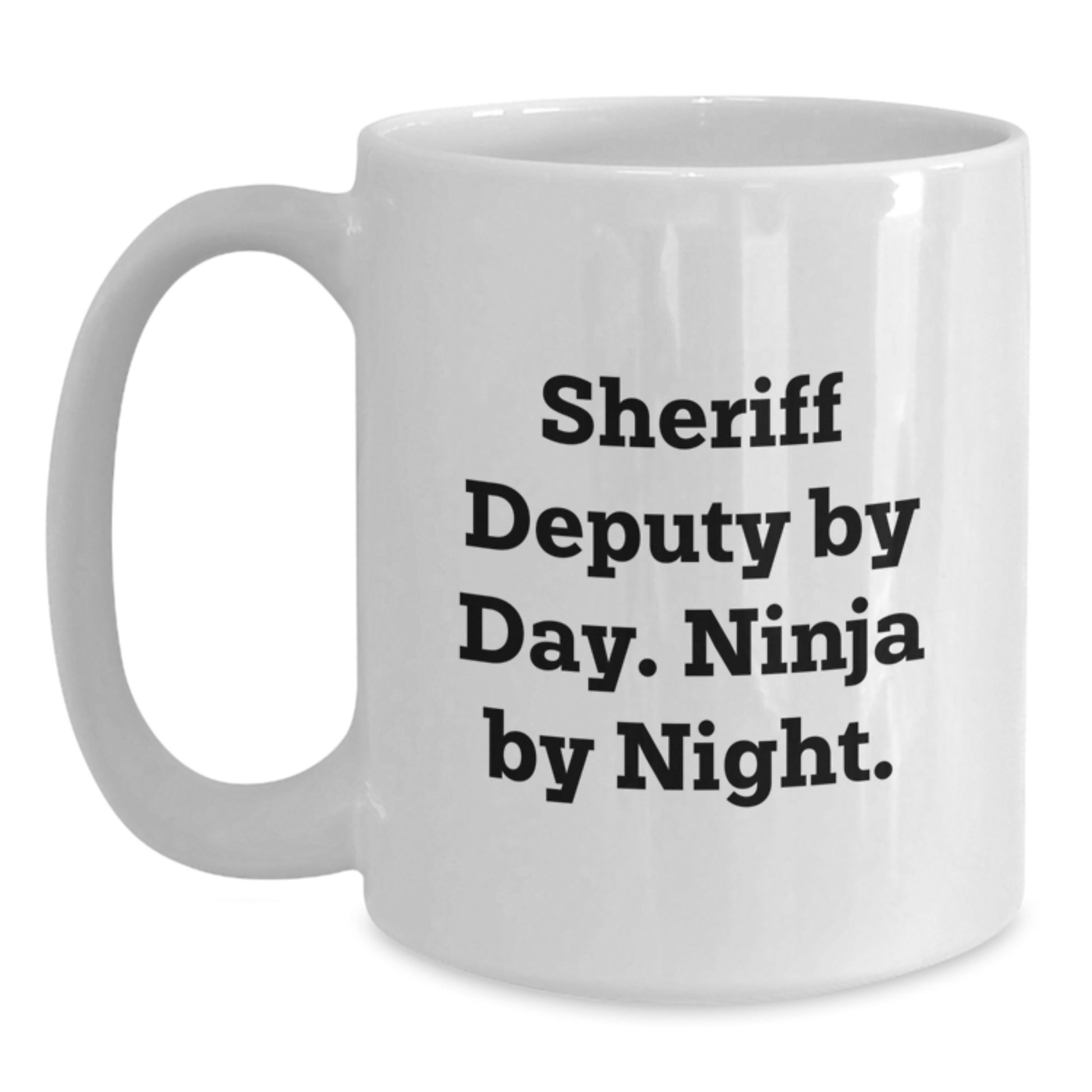 Sheriff Deputy Keepsake Mug for Him Birthday Gift White Ceramic 11oz - Main