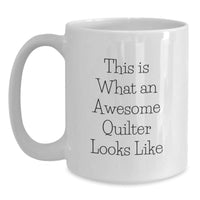 Load image into Gallery viewer, Funny Quilter Gifts from Friends on Valentine's Unique White Coffee Mugs for Quilter Enthusiasts Quilter Lover - Main
