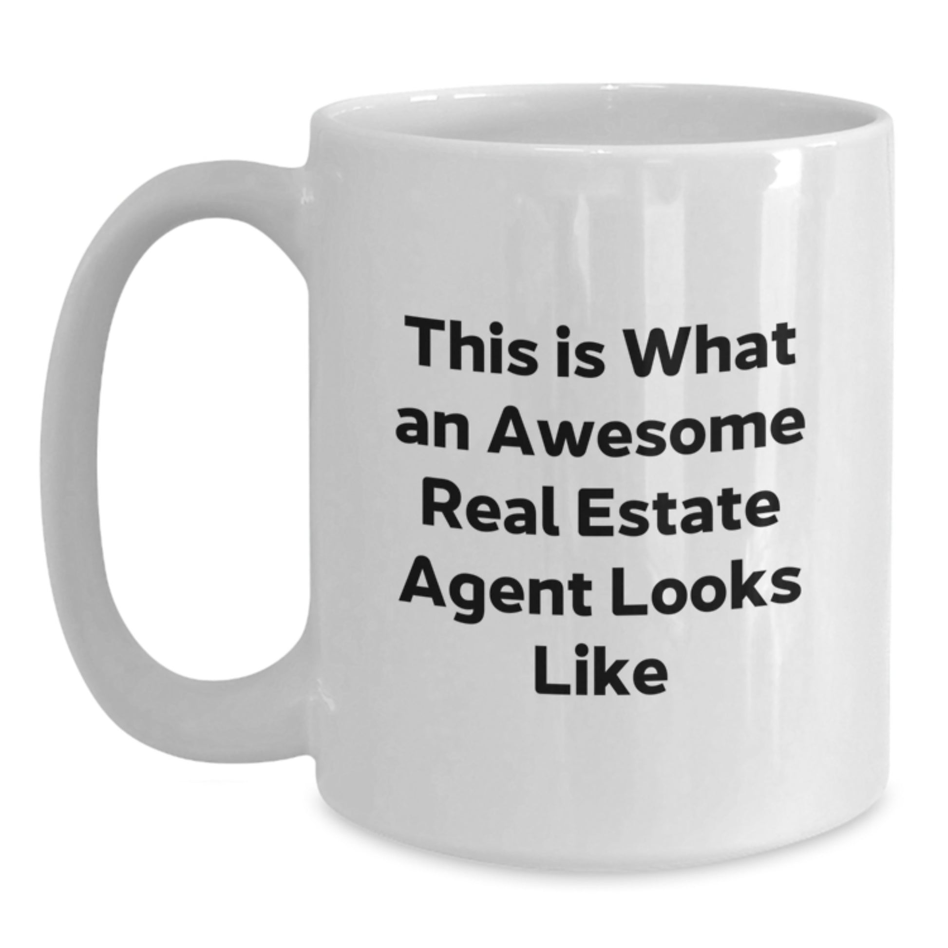 Gifts from Family to Real Estate Agent, Cute Inspirational White Coffee Mug, This 'Is What An Awesome Real Estate Agent Looks Like' Graduation Unique Gifts for Men Women Friends Coworkers - Main
