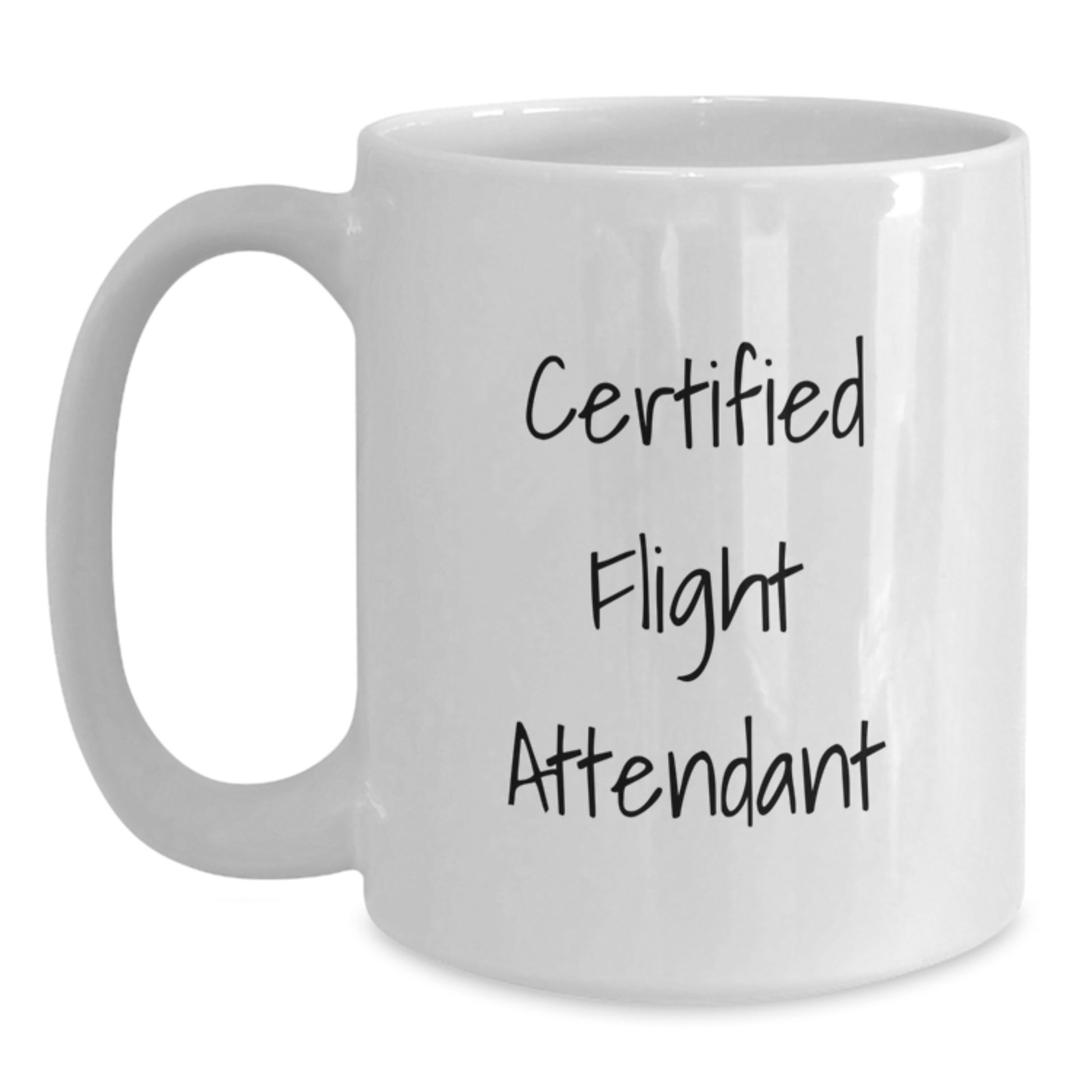 Funny Flight Attendant Gifts from Friends for Flight Attendant Graduation, White Coffee Mug with Quote 'Certified Flight Attendant', Gift Ideas for Flight Attendant - Main