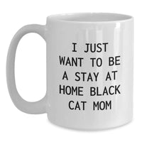Load image into Gallery viewer, Funny Black Cat Gifts for Mom from Friends, White Coffee Mug, I Just Want To Be A Stay At Home Black Cat Mom, Graduation Unique Gifts - Main

