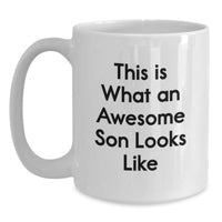 Load image into Gallery viewer, Funny Son Gifts from Mom - This Is What An Awesome Son Looks Like White Coffee Mug for Graduation - Main
