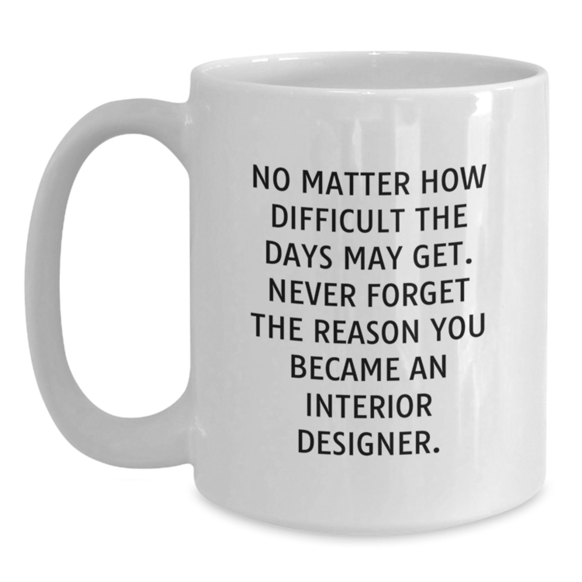 Funny Christmas Unique Gifts for Interior Designers, White Coffee Mugs with Inspirational Quote, Gifts from Friends for Interior Designer - Main