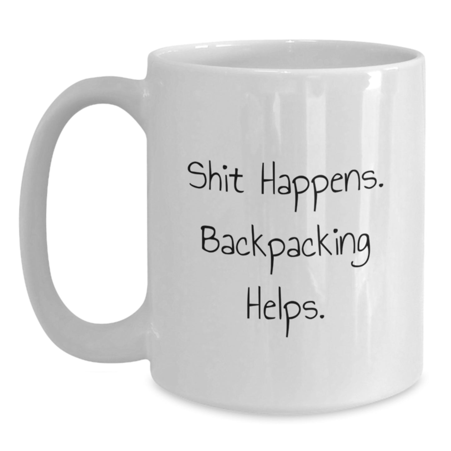 Backpacking Gifts for Men, Funny White Coffee Mugs for Backpackers, Gifts from Friends for Graduation Unique - Main