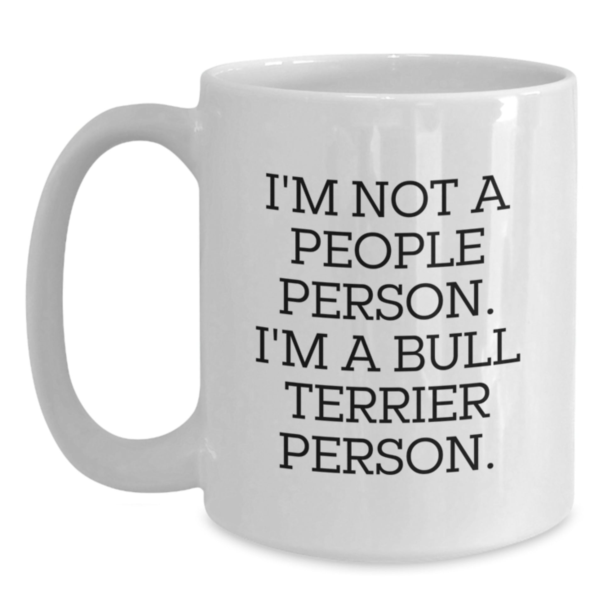Funny Bull Terrier Dog Quotes Gifts from Family to Friends on Birthday Unique White Coffee Mug - Main