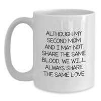Load image into Gallery viewer, Funny Second Mom Gifts from Men for Graduation Unique White Coffee Mugs, 'Although My Second Mom' Quote Inside, Gifts for Second Mom - Main

