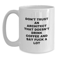 Load image into Gallery viewer, Funny Architect Gifts from Friends - &#39;Don&#39;t Trust&#39; White Coffee Mug for Graduation - Main
