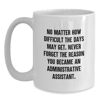 Load image into Gallery viewer, Inspirational Administrative Assistant Gifts from Friends - Funny White Coffee Mug for Birthday - Main
