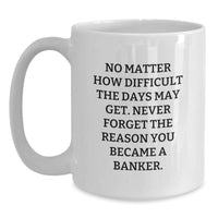 Load image into Gallery viewer, Funny Inspirational White Coffee Mugs for Bankers Gifts from Family and Friends - Never Forget the Reason You Became a Banker - Christmas Unique Gifts - Main
