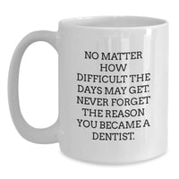 Load image into Gallery viewer, Funny Inspirational Dentist Gifts from Friends for Men White Coffee Mug Quote Never Forget The Reason You Became A Dentist Christmas Unique Gifts - Main
