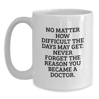 Load image into Gallery viewer, Doctor&#39;s Humor White Coffee Mug, Gifts from Friends for Doctor&#39;s Birthday, Inspirational Quote, 11oz or 15oz Capacity, Ceramic, Microwave, Dishwasher Safe - Main
