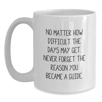 Load image into Gallery viewer, Funny Guide Gifts from Friends and Family - 'No Matter How Difficult...' White Coffee Mug for Birthday - Main
