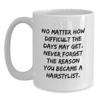 Load image into Gallery viewer, Hairstylist Inspirational White Coffee Mug Gifts for Birthday from Family, Friends, and Coworkers - Main
