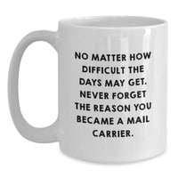Load image into Gallery viewer, Funny Mail Carrier Gifts from Friends and Family, Inspirational White Coffee Mug, Christmas Unique Presents - Main
