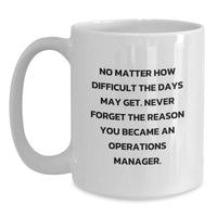 Load image into Gallery viewer, Funny Inspirational Gifts for Operations Manager White Coffee Mug - Never Forget Your Reason, Christmas Unique Gifts from Friends, Encouragement for Operations Manager - Main

