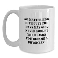 Load image into Gallery viewer, Funny Inspirational Physician Gifts from Friends and Family for Physicians Unique Christmas Unique Gifts, White Coffee Mug, Never Forget the Reason You Became a Physician - Main
