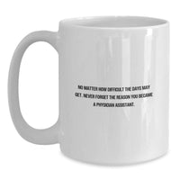 Load image into Gallery viewer, Inspirational Physician Assistant Gifts from Friends and Family - &#39;No Matter How Difficult&#39;, White Coffee Mug for Birthday Celebrations, Ceramic, Microwave, and Dishwasher Safe - Main
