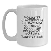 Load image into Gallery viewer, Inspirational Sonographer Gifts, Funny Quote Coffee Mug, Gifts from Friends for Sonographer, White 11oz/15oz Ceramic - Main
