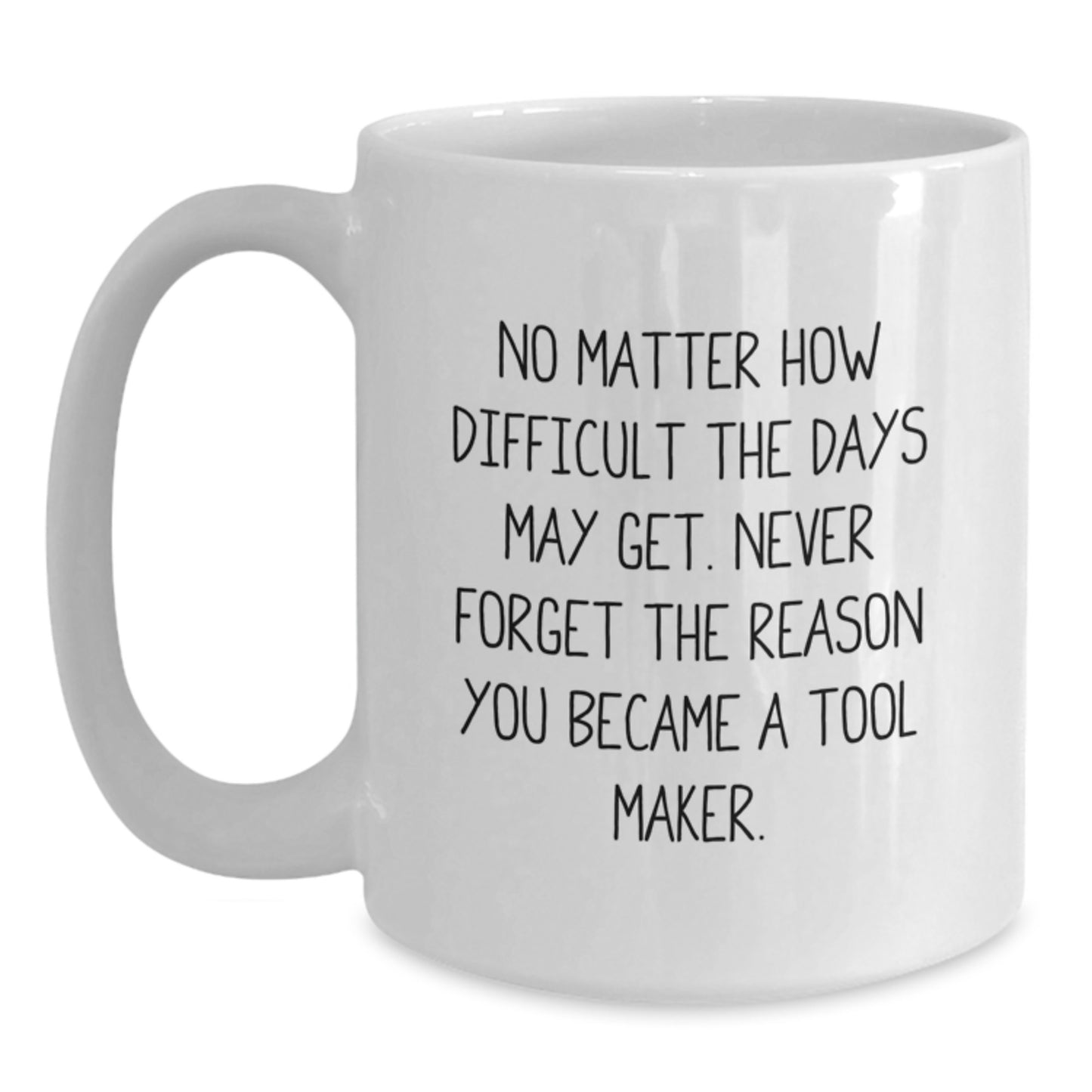 Unique Christmas Unique Gifts from Friends to Tool Maker Men, Funny Inspirational Quote White Coffee Mug, 11oz or 15oz Ceramic - Main