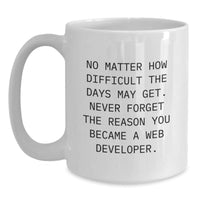 Load image into Gallery viewer, Funny Web Developer Gifts from Friends, Inspirational Quote Coffee Mug for Web Developer, White Ceramic Christmas Unique Gifts - Main
