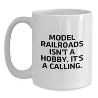Load image into Gallery viewer, Model Railroads Enthusiast Gifts from Friends, Unique Christmas Memorable Presents for Men, Funny White Coffee Mug - Main

