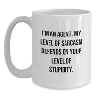 Load image into Gallery viewer, Funny Agent White Coffee Mugs, Gifts from Family to Agent, Agent Christmas Unique Gifts, White Coffee Mug for Agent, Sarcasm Agent Quote - Main
