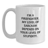 Load image into Gallery viewer, Funny Firefighter White Coffee Mug Gifts from Friends to Firefighter Men on Christmas Unique - Main

