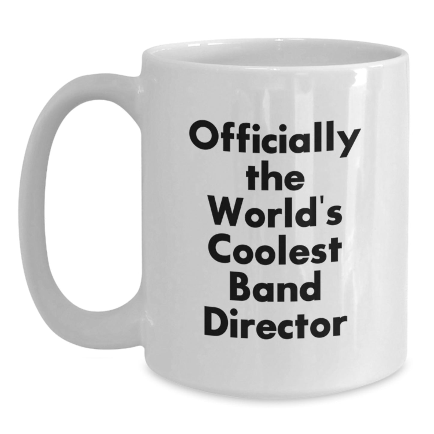 Funny Band Director Gifts from Friends for Men White Christmas Unique Coffee Mugs - Officially The World's Coolest Band Director - Main