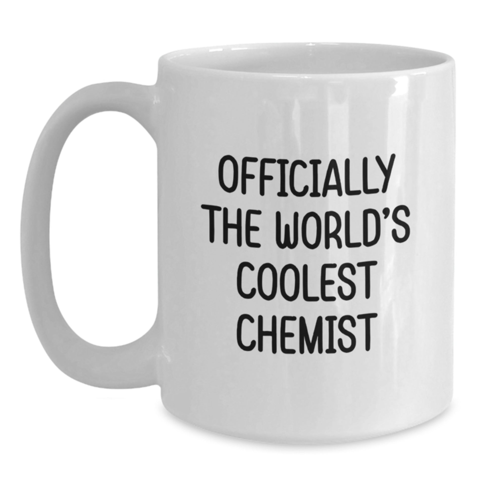Funny Chemist White Coffee Mug Gifts from Friends for Men Women - 'Officially The World's Coolest Chemist' Christmas Unique Presents - Main